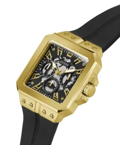 Guess Herren Armbanduhr Multifunktionsuhr Skeleton Leo schwarz, gold GW0637G2