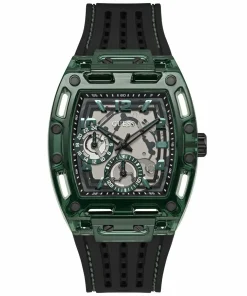 Guess Herren Armbanduhr Multifunktion Phoneix schwarz, grün 43 mm GW0499G7
