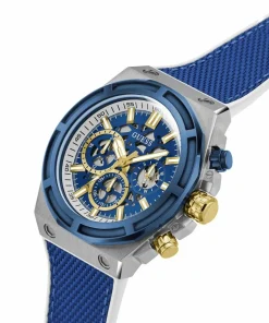 Guess Herren Armbanduhr MASTERPIECE Multifunktion blau, silber 47 mm GW0713G1