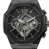 Guess Herren Armbanduhr Multifunktionsuhr Momentum schwarz 44 mm GW0263G4