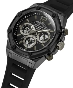 Guess Herren Armbanduhr Multifunktionsuhr Momentum schwarz 44 mm GW0263G4