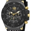 Guess Herren Armbanduhr Pilot 48 mm Mehrfarbiges Armband Armband Silicone and fabric GW0415G3