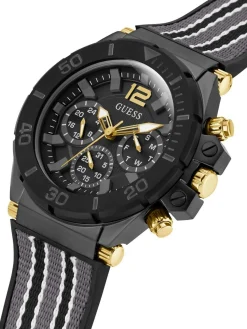 Guess Herren Armbanduhr Pilot 48 mm Mehrfarbiges Armband Armband Silicone and fabric GW0415G3