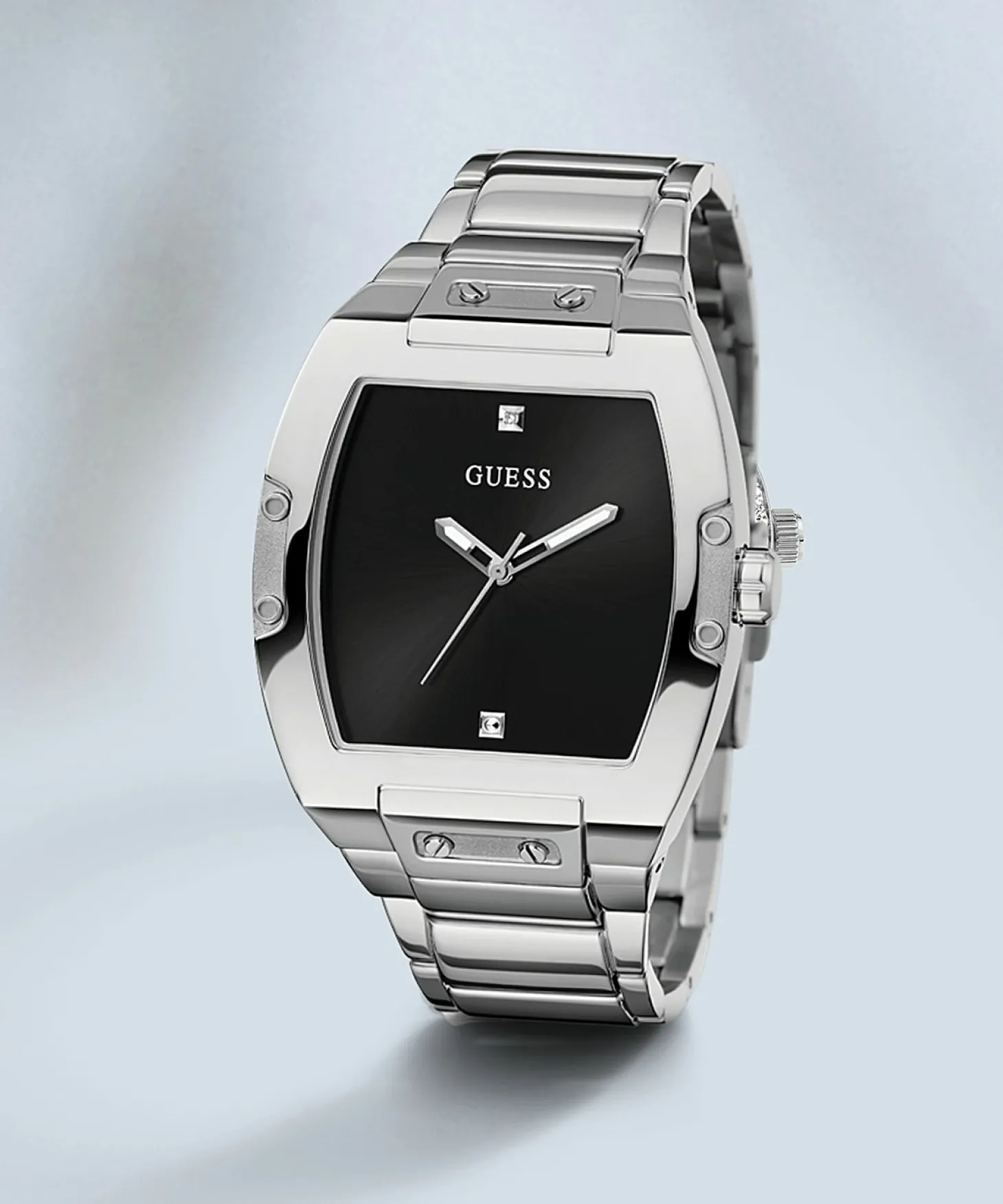 Guess Herren Armbanduhr Phoenix 43 mm Minimalistischer Stil Armband Edelstahl GW0387G1