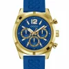 Guess Herren Armbanduhr RESISTANCE Multifunktion blau, gold 44 mm GW0729G1