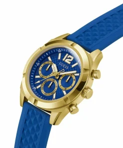 Guess Herren Armbanduhr RESISTANCE Multifunktion blau, gold 44 mm GW0729G1