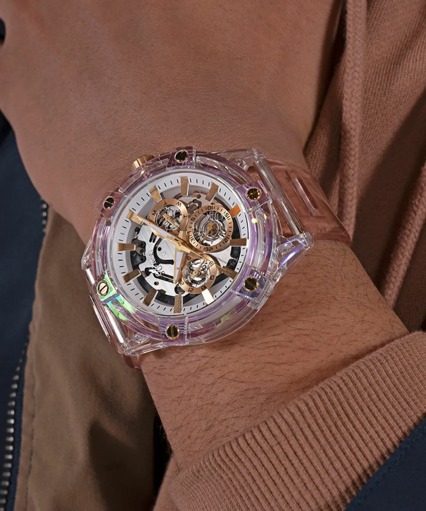 Guess Herren Armbanduhr rosa Tucker GW0806G4