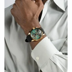 Guess Herren Armbanduhr schwarz und grün Parker GW0708G2