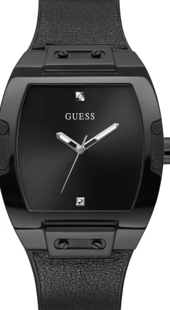 Guess Herren Armbanduhr schwarz 43 mm Armband Leder,Silikon GW0386G1