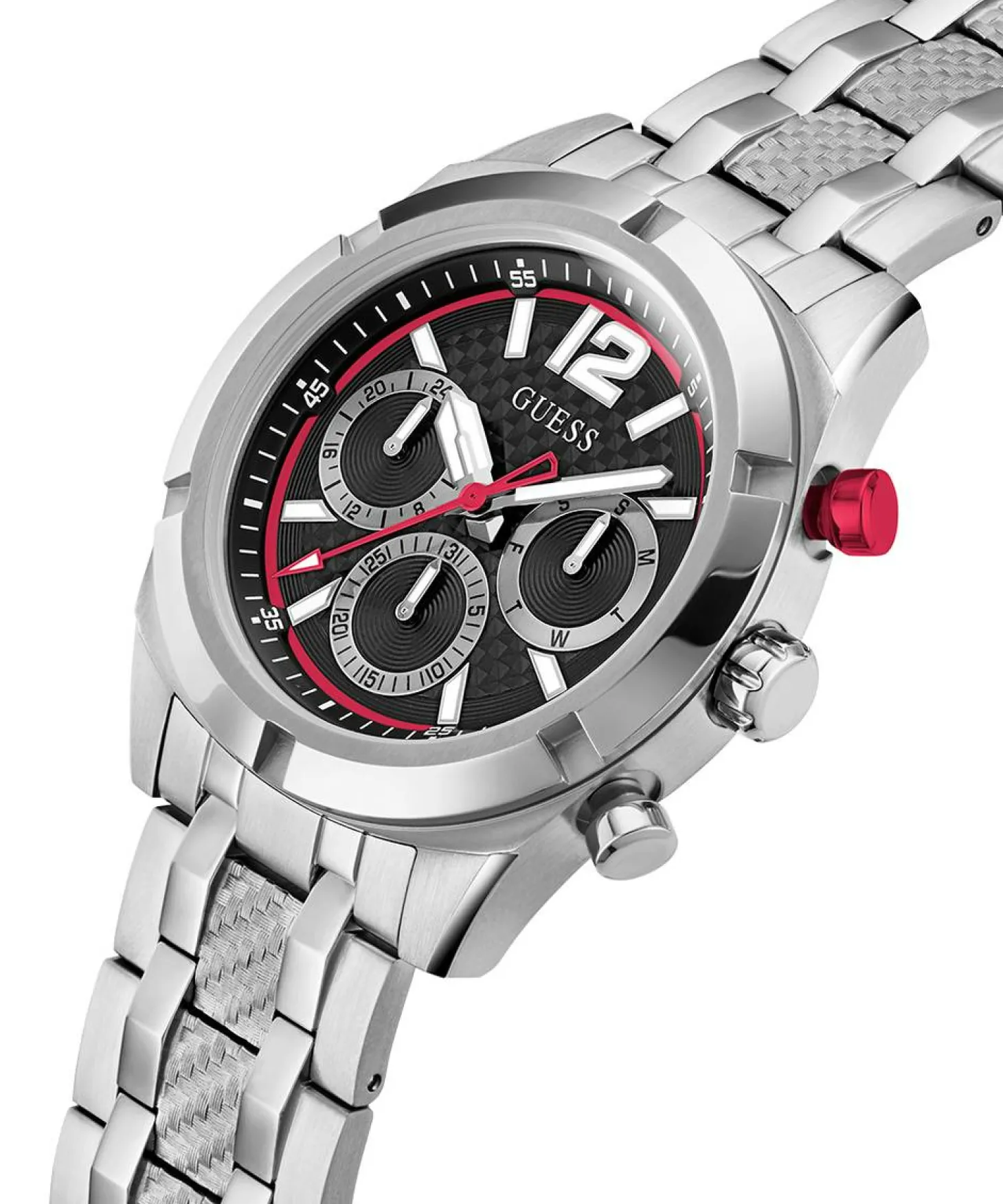 Guess Herren Armbanduhr Silber Multifunktion Resistance GW0714G1