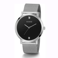 Guess Herren Armbanduhr Supernova Diamant silber 44 mm GW0460G1