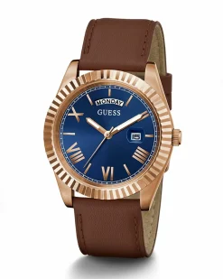 Guess Herren Armbanduhr Umweltfreundlich Connoisseur braun, rosegold 42 mm GW0353G2