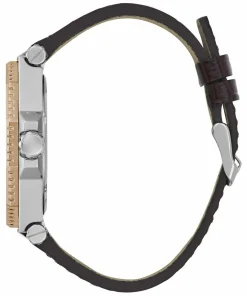 Guess Herren Multifunkion Armbanduhr PRIME braun, roségold 46 mm GW0704G2