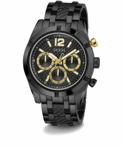 Guess Herren Multifunkion Armbanduhr RESISTANCE schwarz, gold 44 mm GW0714G4