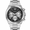 Guess Herren Multifunkion Armbanduhr EQUITY silber, schwarz 44 mm GW0703G1