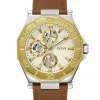 Guess Herren Multifunkion Armbanduhr PRIME braun, gold 46 mm GW0704G1