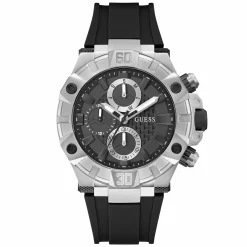GUESS Herren Multifunktionsuhr IGNITE Schwarz Silber GW0802G1