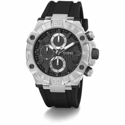 GUESS Herren Multifunktionsuhr IGNITE Schwarz Silber GW0802G1