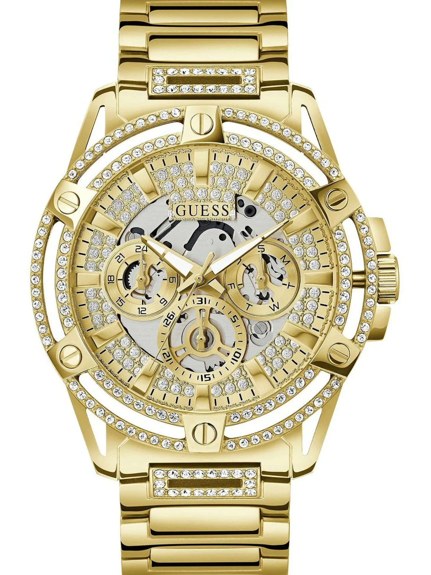 Guess Herren Multifunktionsuhr King goldfarben GW0497G2 48mm