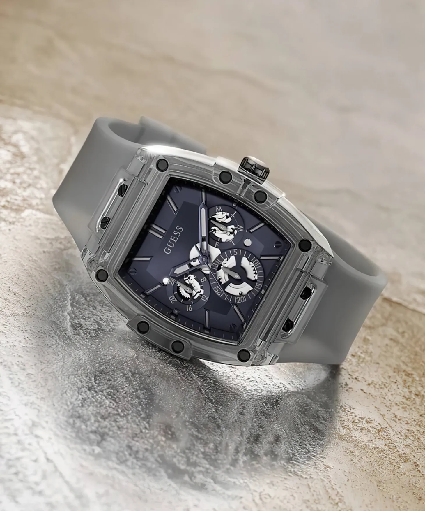 GUESS Herren-Grau-Multifunktionsuhr PHOENIX GW0203G9