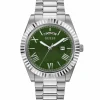 Guess Herrenuhr Connoisseur Edelstahl silber, grün 42 mm GW0265G10