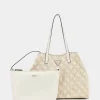 GUESS Shopper Damen Vikky 4G Logo Baumwolle Weiß HWAL9318290‑WLO