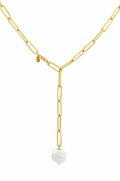 Halskette 925 Silber vergoldet flache Süßwasserzucht Perle 41185174356062