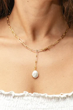 Halskette 925 Silber vergoldet flache Süßwasserzucht Perle 41185174356062