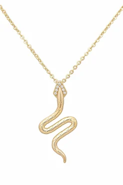 Halskette 925 Silber vergoldet Anhänger Schlange mit Zirkonia 41185078968414