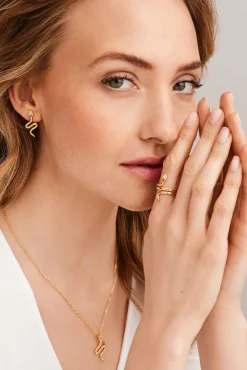 Halskette 925 Silber vergoldet Anhänger Schlange mit Zirkonia 41185078968414