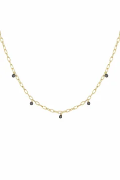 Halskette 925 Silber vergoldet Hämatit 41185001046110