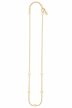 Halskette Choker 925 Silber vergoldet Rauten mit Cut-Outs 41185099153502