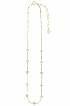 Halskette Choker 925 Silber vergoldet mit Zirkonia 41185216757854