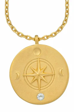 Halskette Element Erde 925/- Sterling Silber vergoldet Weißtopaz 41184642826334