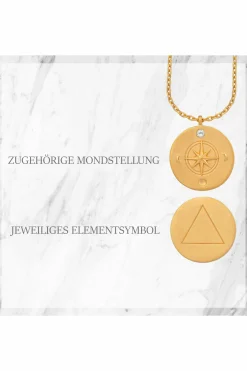 Halskette Element Feuer 925/- Sterling Silber vergoldet Weißtopaz 41184638173278