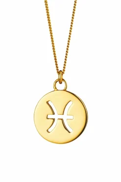 Halskette Fische Sternzeichen 925/- Sterling Silber vergoldet 41183799869534