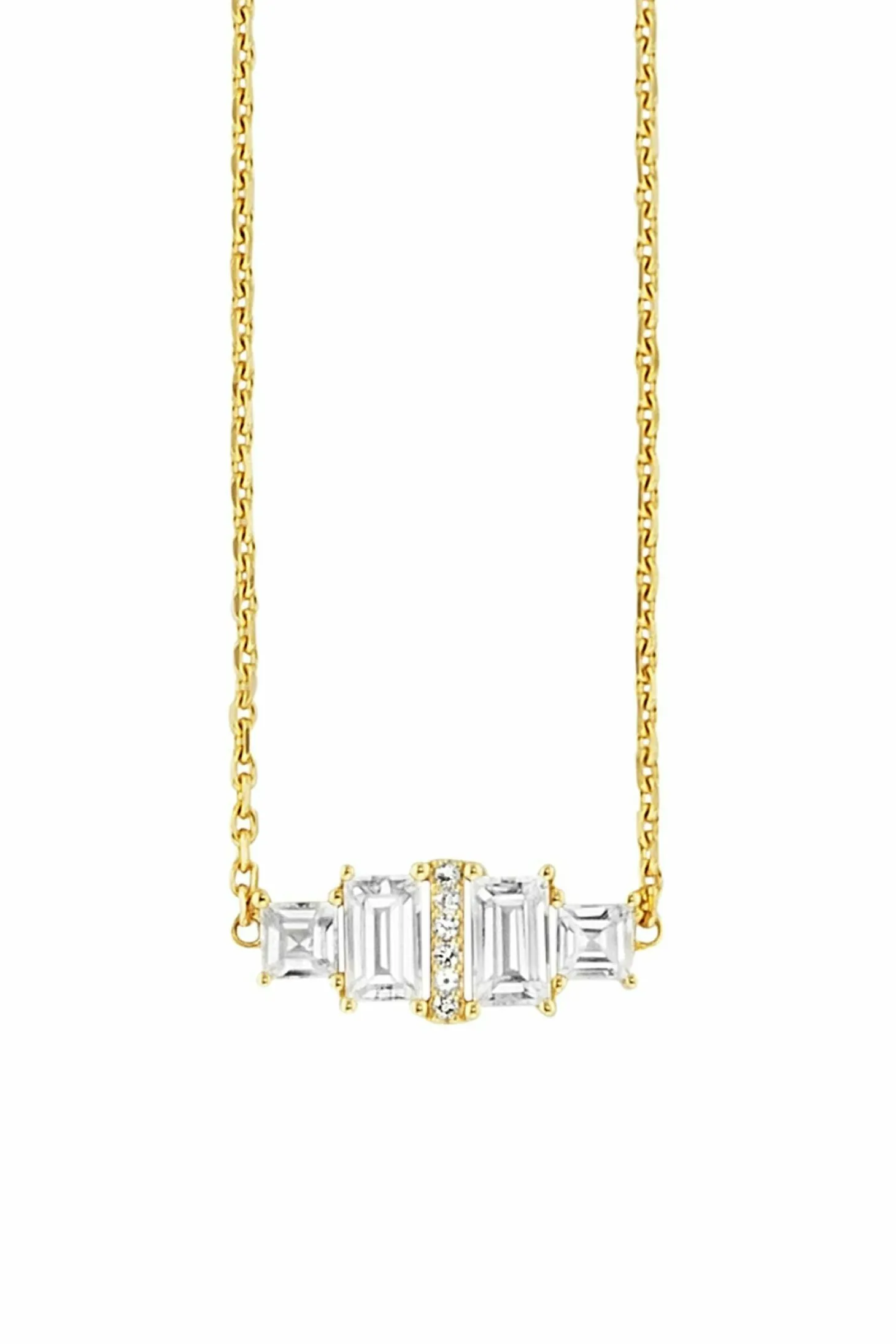 Halskette Silber 925 vergoldet Weißtopas 45cm 41178872447070