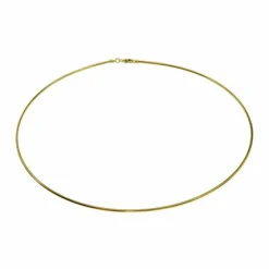 Halsreif Omega 1mm - 42cm - 585 Gelbgold mit Schraubverschluss