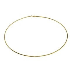 Halsreif Omega 1mm - 45cm - 585 Gelbgold mit Schraubverschluss
