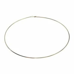 Halsreif Omega 1mm - 42cm - 750 Weißgold mit Schraubverschluss