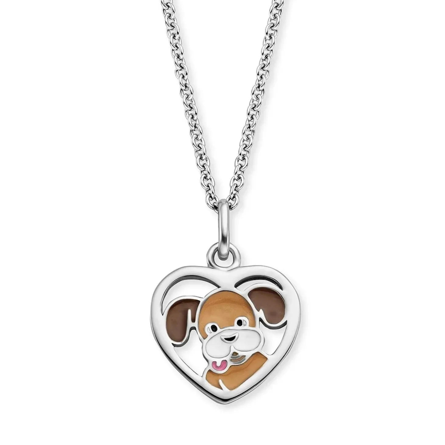 Herzengel Kinder Halskette mit Hunde Anhänger Silber HEN-DOG-HEART