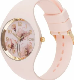 ICE flower Pink aquarel - Rosa Damenuhr mit Silikonarmband - 021735 (Small)