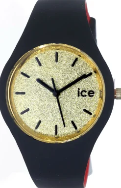 Ice-Watch - Ice Loulou Gold Glitter - Schwarz Damenuhr mit Silikonarmband - 007228 (Small)