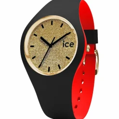 Ice-Watch - Ice Loulou Gold Glitter - Schwarz Damenuhr mit Silikonarmband - 007228 (Small)