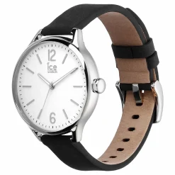 Ice-Watch - Ice Time Black Silver - Schwarz Damenuhr mit Lederarmband - 013053 (Medium)