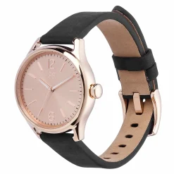 Ice-Watch - Ice Time Black Rose-Gold- Small - Schwarz Damenuhr mit Lederarmband - 013065 (Small)
