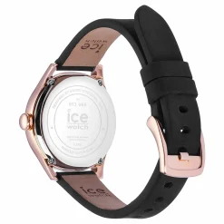 Ice-Watch - Ice Time Black Rose-Gold- Small - Schwarz Damenuhr mit Lederarmband - 013065 (Small)