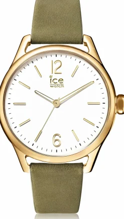 Ice-Watch - Ice Time Khaki Champagne - Grün Damenuhr mit Lederarmband - 013071 (Small)