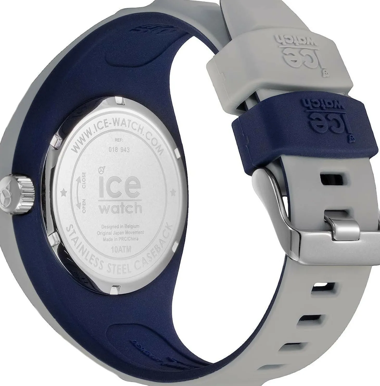 Ice-Watch - P. Leclercq Grey blue - Graue Herrenuhr mit Silikonarmband - 018943 (Medium)
