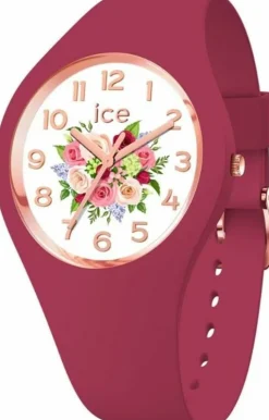 Ice-Watch Armbanduhr Damen ICE Flower Anemone bouquet Small bordeaux weiß 021736